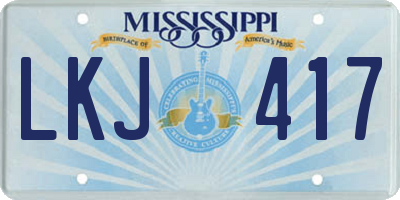 MS license plate LKJ417