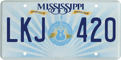 MS license plate LKJ420