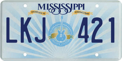 MS license plate LKJ421