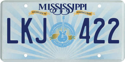 MS license plate LKJ422