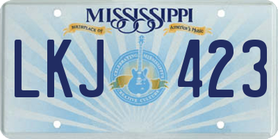 MS license plate LKJ423