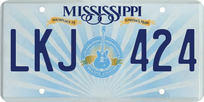 MS license plate LKJ424