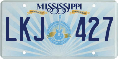 MS license plate LKJ427