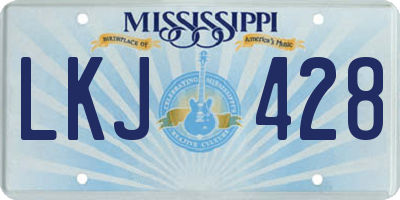 MS license plate LKJ428