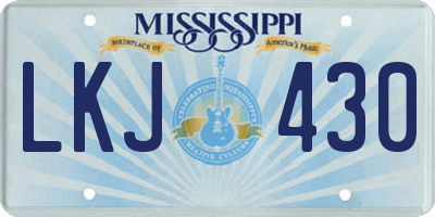 MS license plate LKJ430