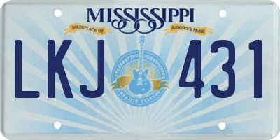 MS license plate LKJ431