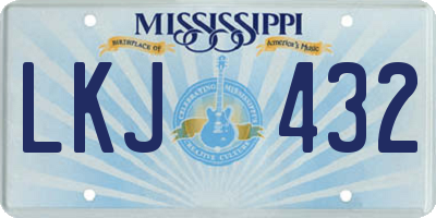 MS license plate LKJ432