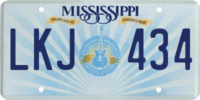 MS license plate LKJ434