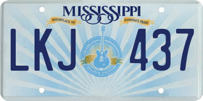 MS license plate LKJ437