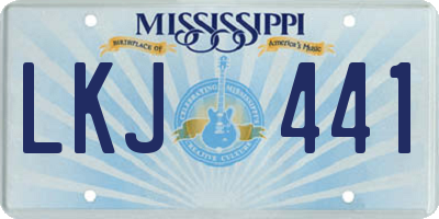 MS license plate LKJ441