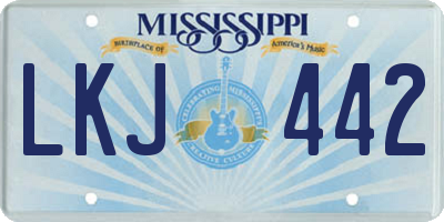 MS license plate LKJ442