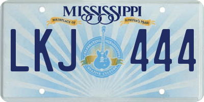 MS license plate LKJ444