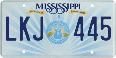 MS license plate LKJ445