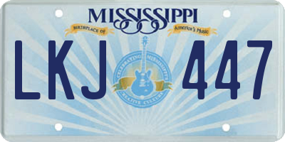 MS license plate LKJ447