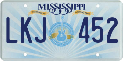 MS license plate LKJ452