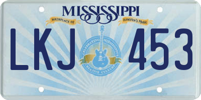 MS license plate LKJ453