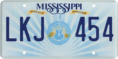 MS license plate LKJ454