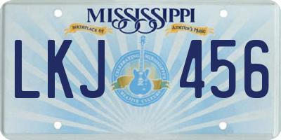 MS license plate LKJ456