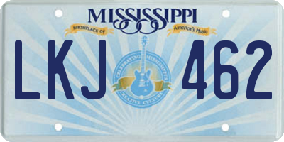 MS license plate LKJ462