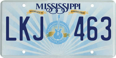MS license plate LKJ463