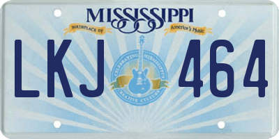 MS license plate LKJ464