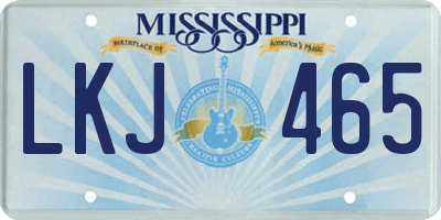 MS license plate LKJ465