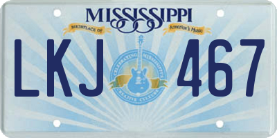 MS license plate LKJ467
