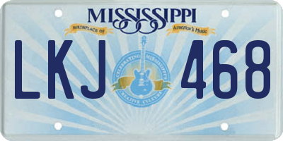 MS license plate LKJ468