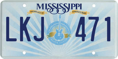 MS license plate LKJ471
