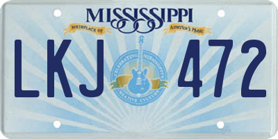 MS license plate LKJ472