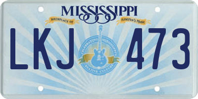 MS license plate LKJ473