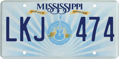 MS license plate LKJ474
