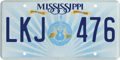 MS license plate LKJ476