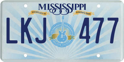 MS license plate LKJ477