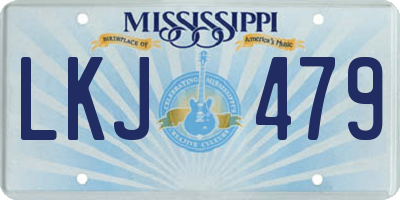 MS license plate LKJ479