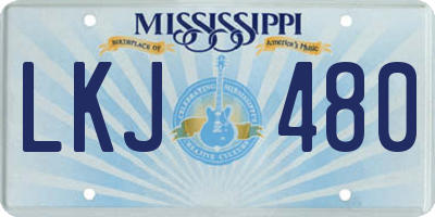 MS license plate LKJ480