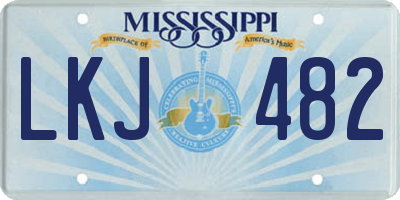 MS license plate LKJ482