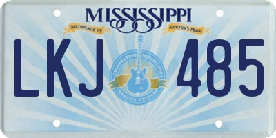 MS license plate LKJ485
