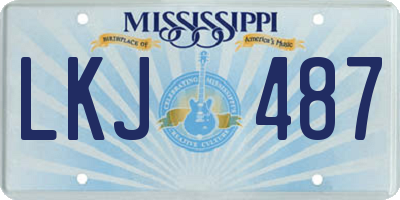 MS license plate LKJ487