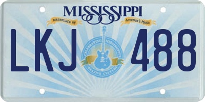 MS license plate LKJ488