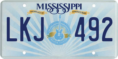 MS license plate LKJ492