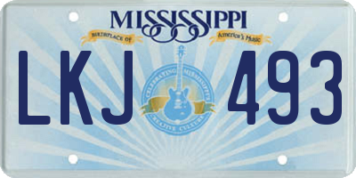MS license plate LKJ493