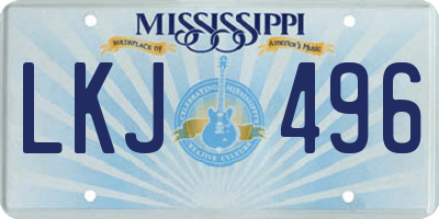 MS license plate LKJ496