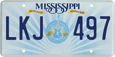 MS license plate LKJ497
