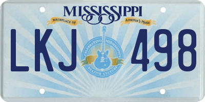 MS license plate LKJ498