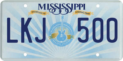 MS license plate LKJ500