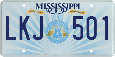 MS license plate LKJ501