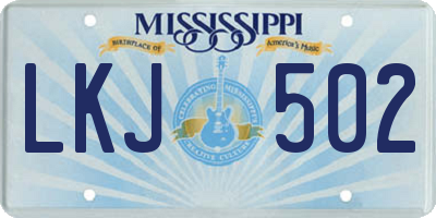 MS license plate LKJ502