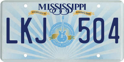 MS license plate LKJ504