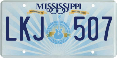 MS license plate LKJ507